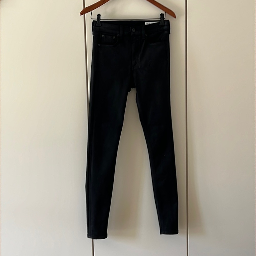rag & bone coated black denim